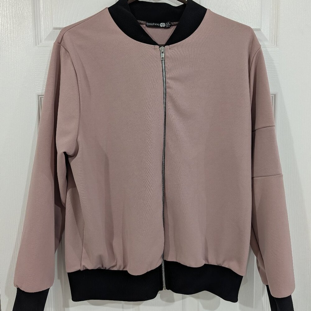 Boohoo Dusty Pink Pink Bomber Jacket US 14